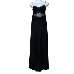 CIDER Women's Black Gold Chain Strap Lace Corset Bust Wide Leg  Jumpsuit M
